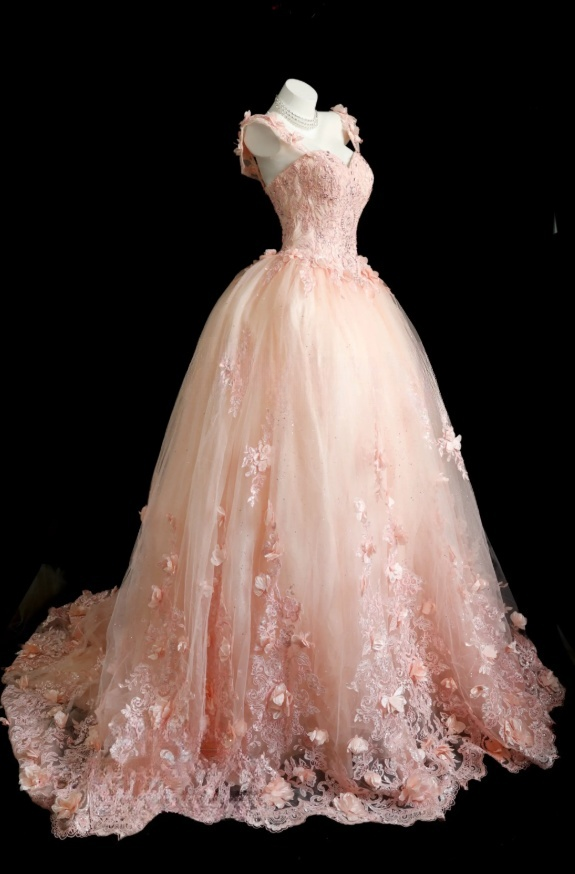 Chic Pink Prom Dress Tulle Appliques Birthday Dress Spaghetti Straps A-Line Evening Dress ED07116