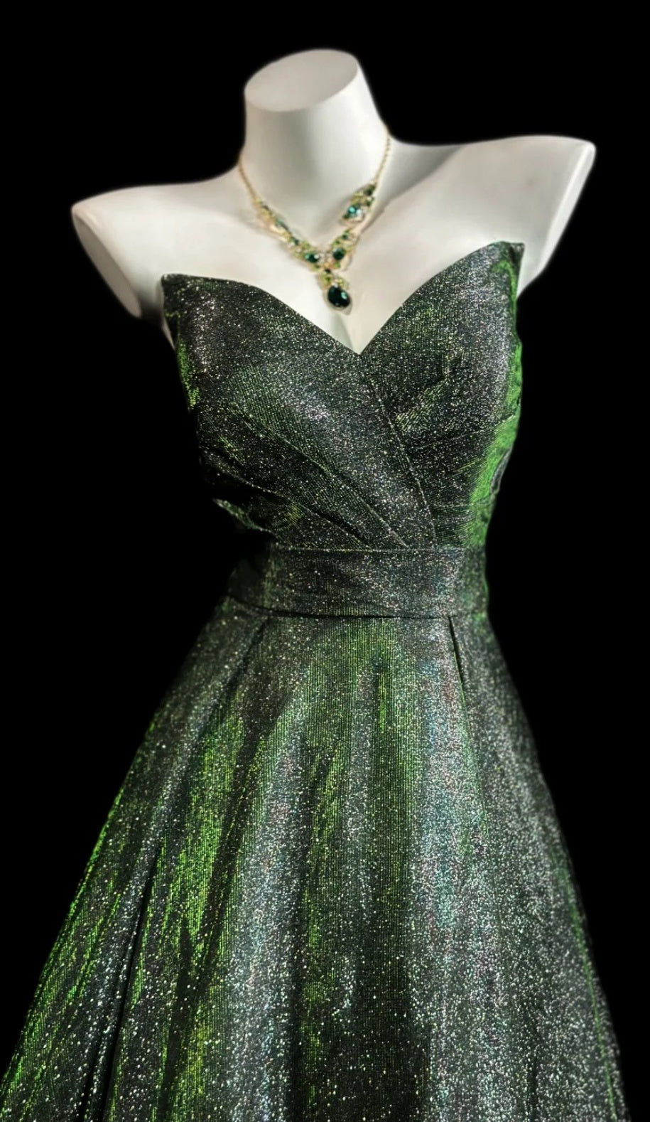 Chic Green Prom Dress Satin Sweetheart A-Line Long Evening Dress ED07300