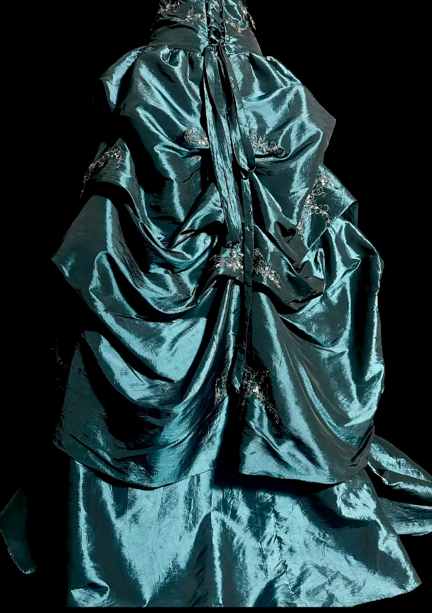 Langes, türkisfarbenes Ballkleid mit Herzausschnitt und A-Linien-Schnitt, Satin-Abendkleid mit Perlenbesatz ED07336