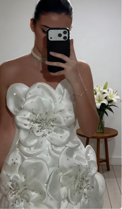 White Cocktail Dress Sheath Strapless Homecoming Dress Satin Short Prom Dress ED07555