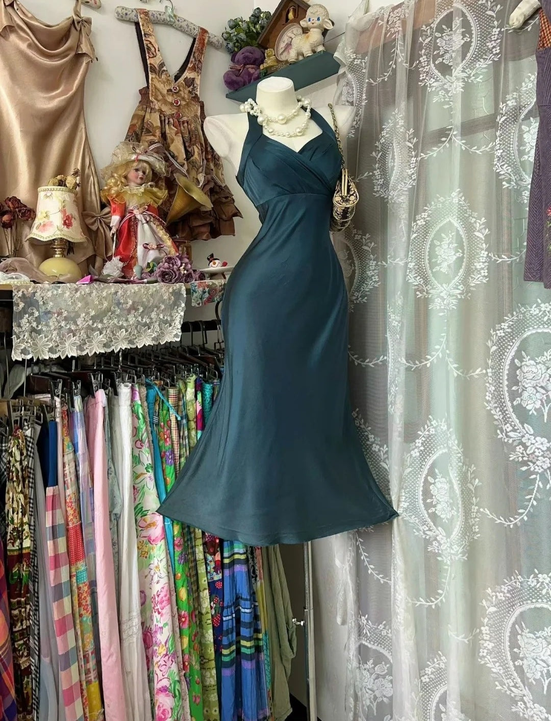 Dark Teal Wedding Guest Dress Sheath Halter Cocktail Dress Chiffon Sho EvaFashionDress Dark Teal Wedding Guest Dress Sheath Halter Cocktail Dress Chiffon Sho EvaFashionDress