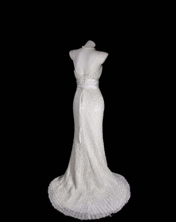 Robe de bal blanche élégante, bretelles spaghetti, fourreau en tulle, longue robe de soirée ED07685