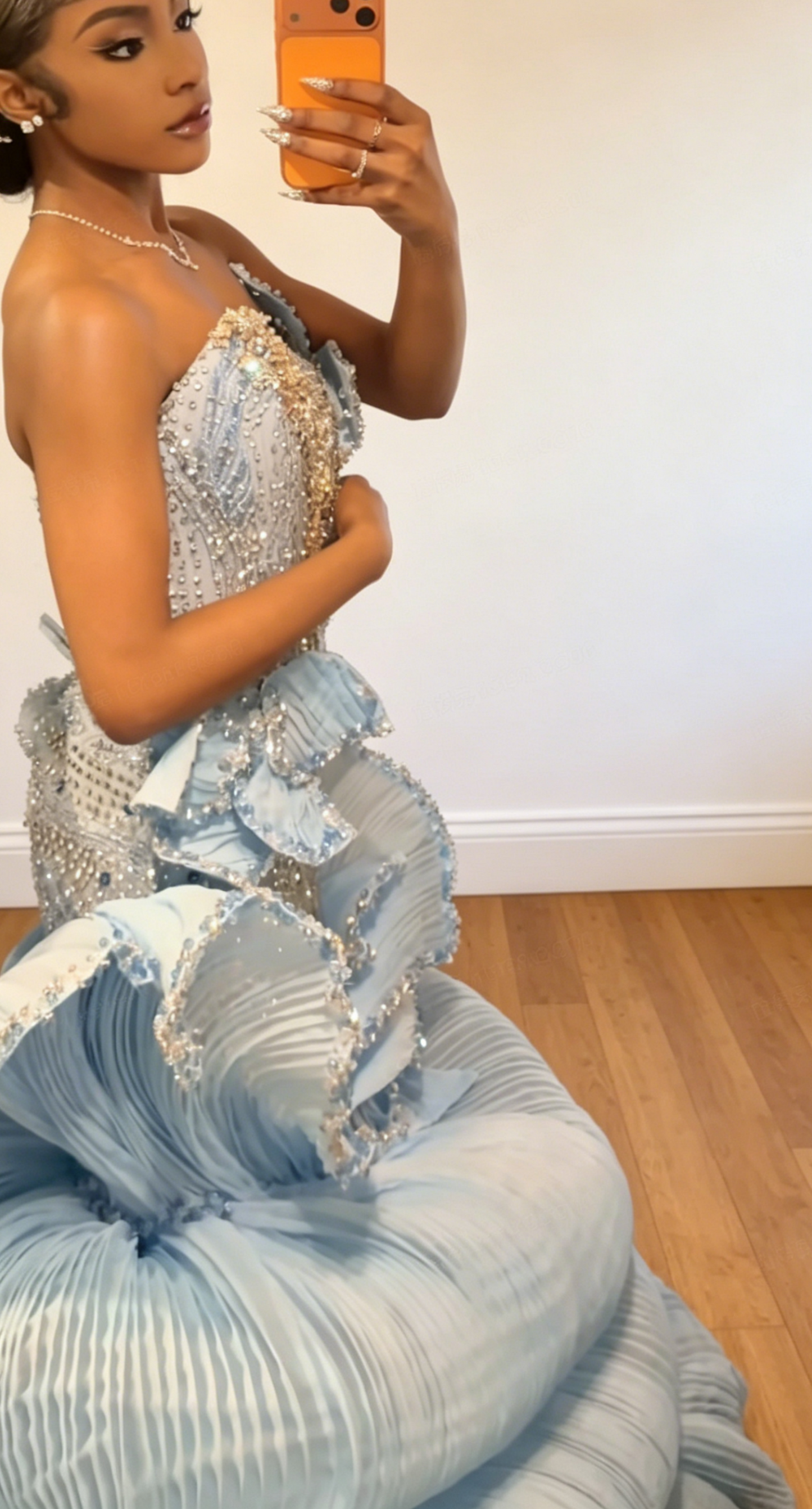Gorgeous Blue Prom Dress Sweetheart A-line Taffeta Long Evening Dress ED07690