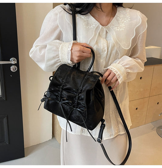 Ballet style bow preppy backpack ED0781