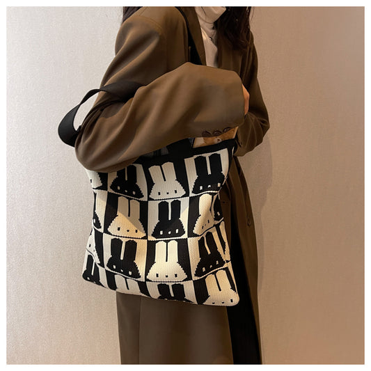 Large capacity woolen knitted handbag ED0785