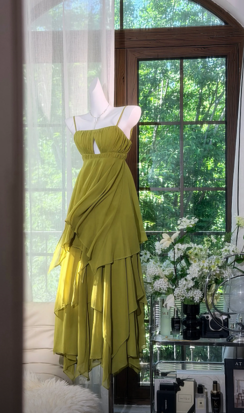 vintage wedding guest dress Vintage Spaghetti Straps Vacation Dress Sheath Chiffon Long Evening Dr –  EvaFashionDress