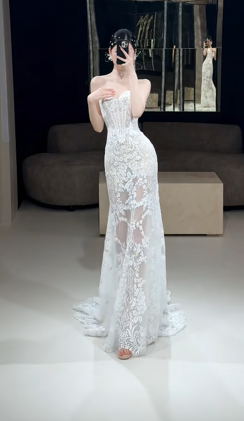 Timeless Sweetheart Sheath Wedding Dress Lace Bridal Dress White Bridal Gown ED07893