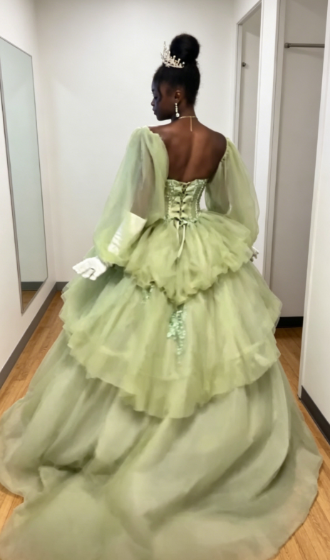 Robe de bal intemporelle pour Quinceañera, robe de bal en tulle, robe de bal verte pour Sweet Sixteen ED07980