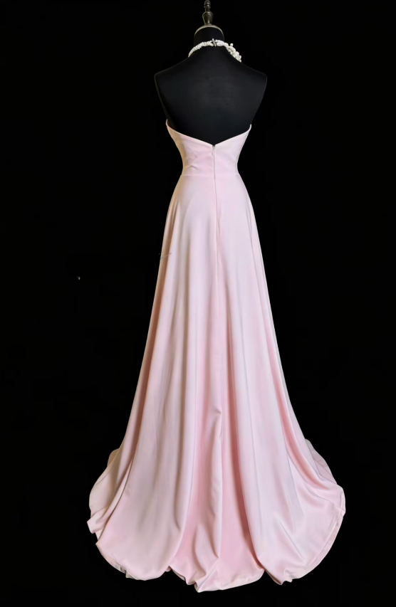 Elegant Sweetheart A-Line Chiffon Long Evening Dress Pink Prom Dress ED08230