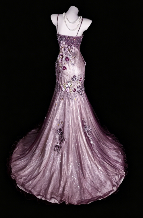 Vintage Spaghetti Straps Sheath Tulle Beaded Long Evening Dress Pink Prom Dress ED08232