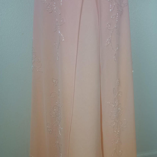 Chic Spagehtti Straps Sheath Chiffon Long Evening Dress Pink Prom Dress ED08457