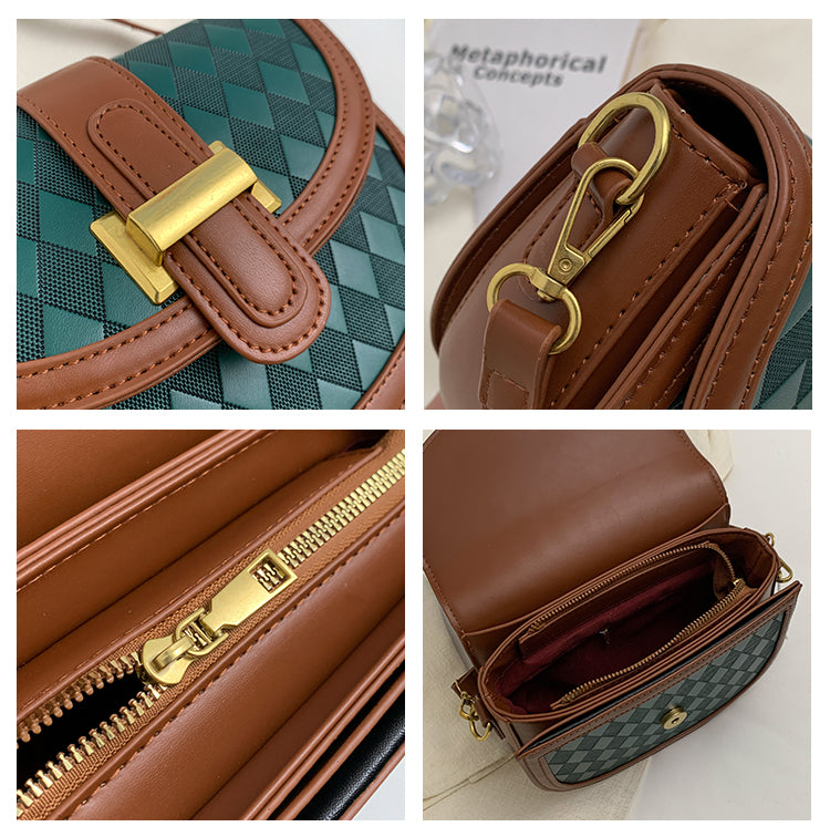 Versatile contrast color saddle bag ED0849