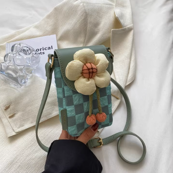 Fashion Lightweight Canvas Flower Mini Crossbody Phone Bag ED0852