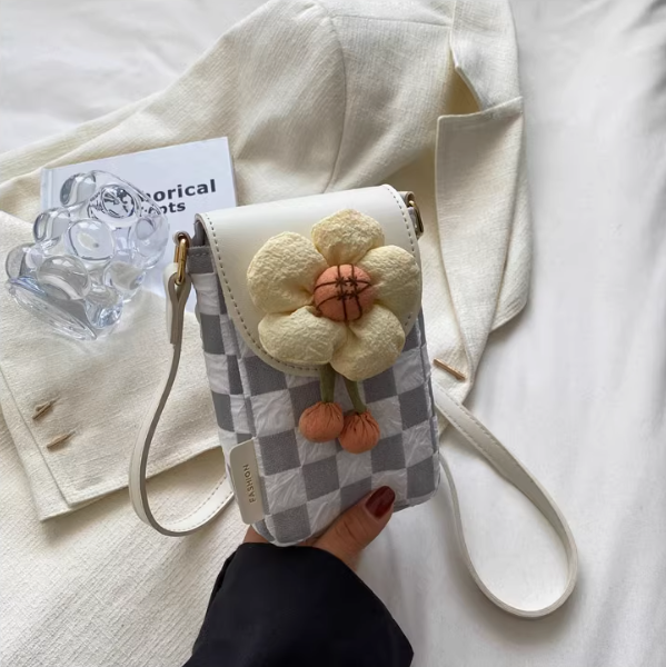 Fashion Lightweight Canvas Flower Mini Crossbody Phone Bag ED0852