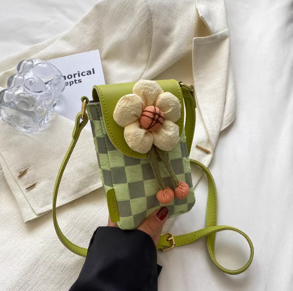 Fashion Lightweight Canvas Flower Mini Crossbody Phone Bag ED0852