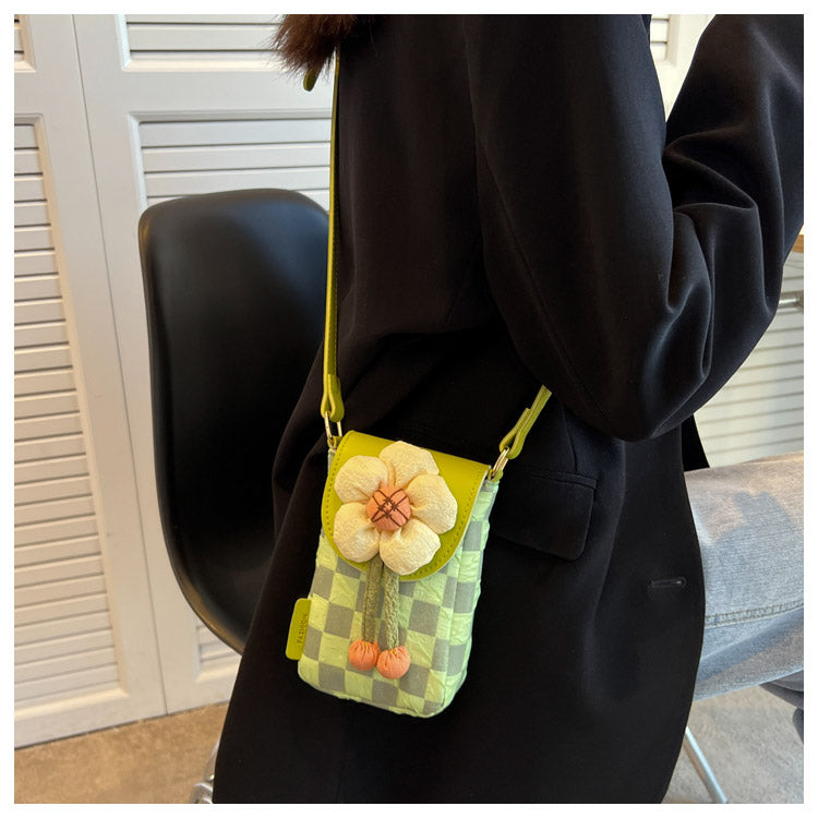 Fashion Lightweight Canvas Flower Mini Crossbody Phone Bag ED0852