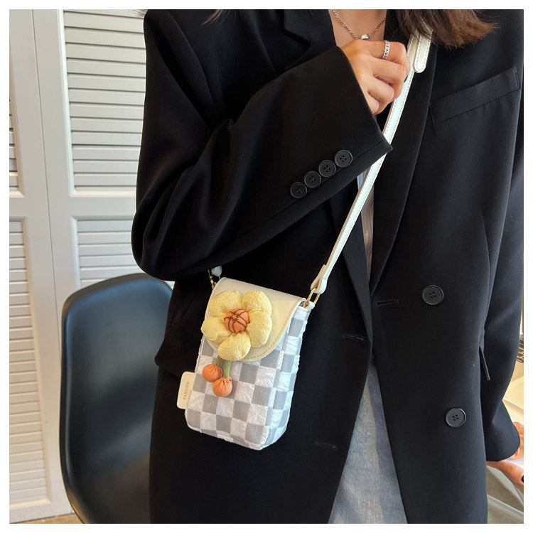 Fashion Lightweight Canvas Flower Mini Crossbody Phone Bag ED0852