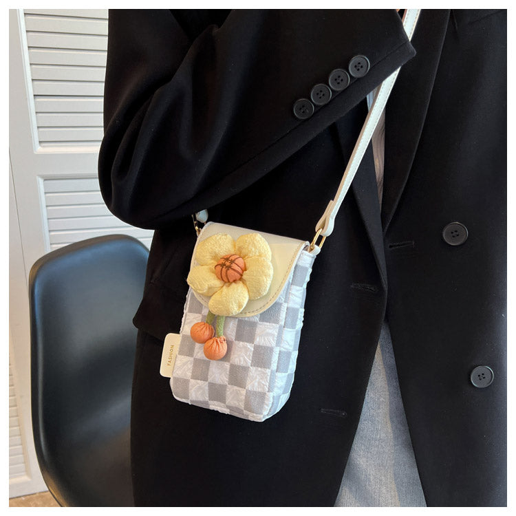Fashion Lightweight Canvas Flower Mini Crossbody Phone Bag ED0852