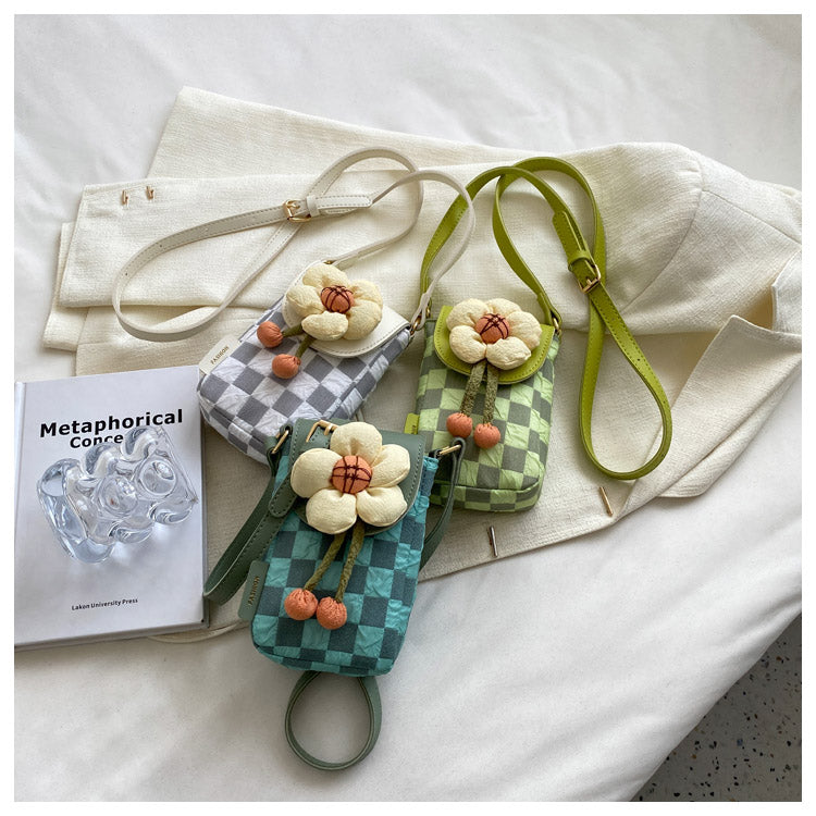 Fashion Lightweight Canvas Flower Mini Crossbody Phone Bag ED0852