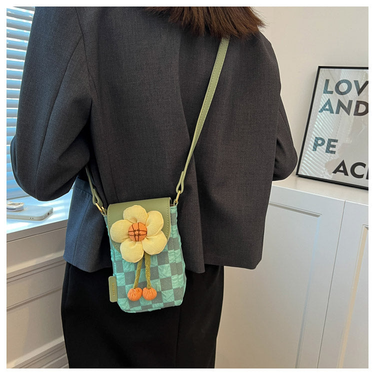 Fashion Lightweight Canvas Flower Mini Crossbody Phone Bag ED0852