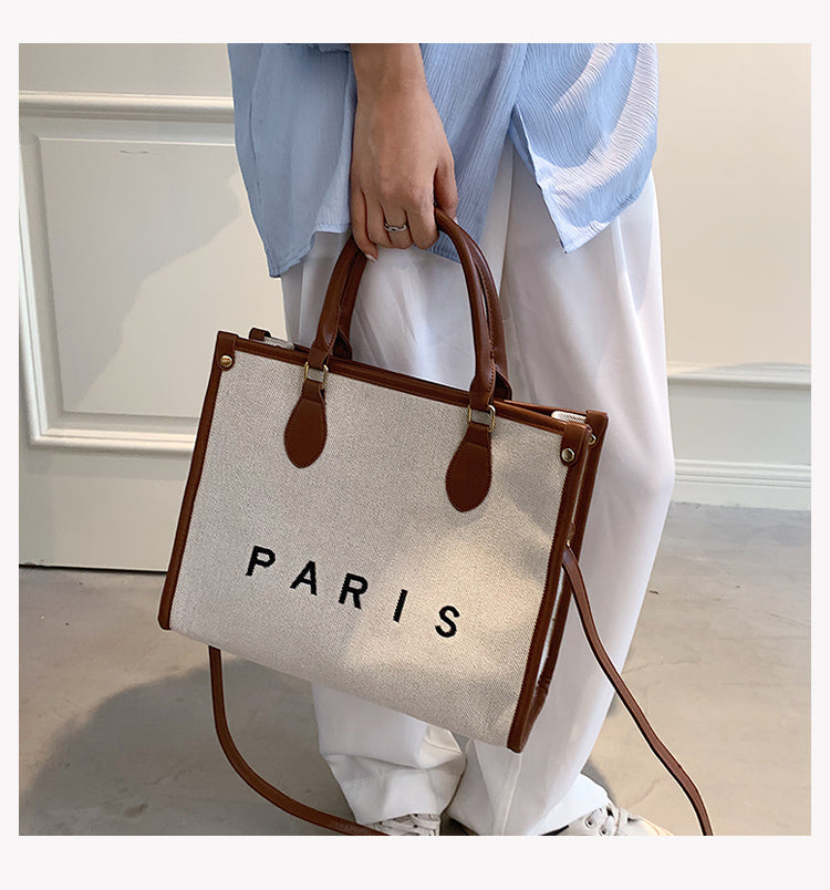 Large Capacity Canvas Crossbody Handbag Tote Bag ED0853