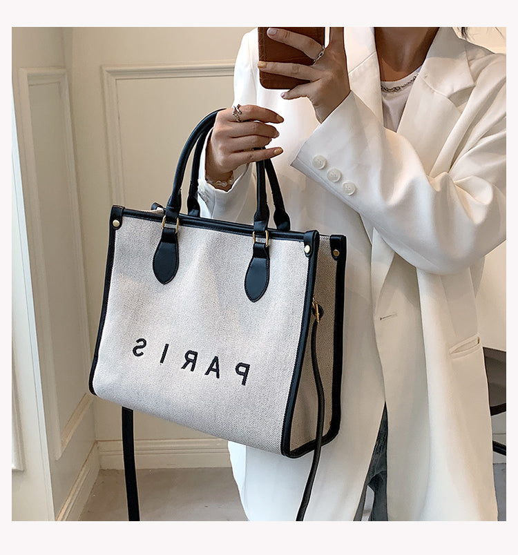 Large Capacity Canvas Crossbody Handbag Tote Bag ED0853