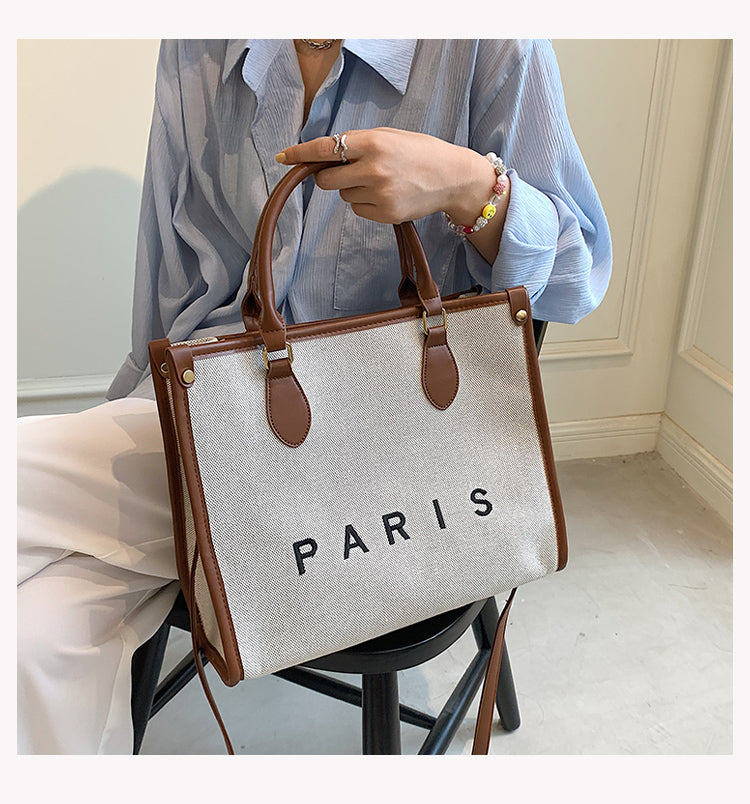 Large Capacity Canvas Crossbody Handbag Tote Bag ED0853
