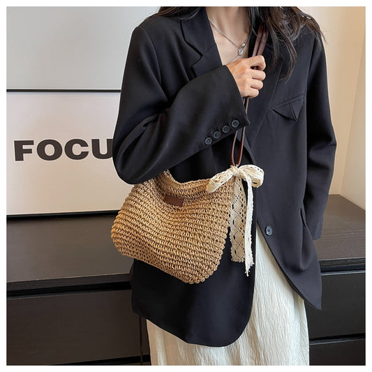 French versatile woven crossbody bag ED0860