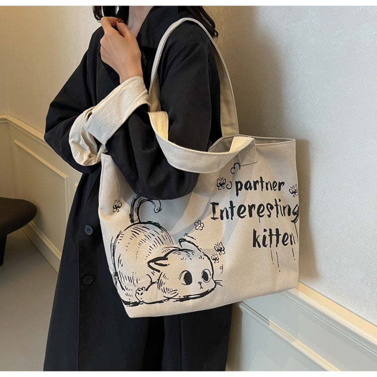 Casual large capacity canvas commuter shoulder bag ED0861
