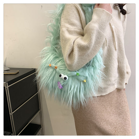 Ugly plush messenger bag cute shoulder dumpling bag ED0863
