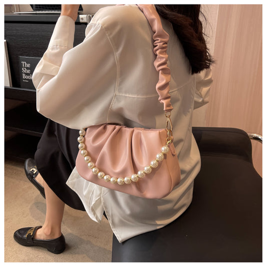 Versatile high-end pearl chain shoulder bag ED0864