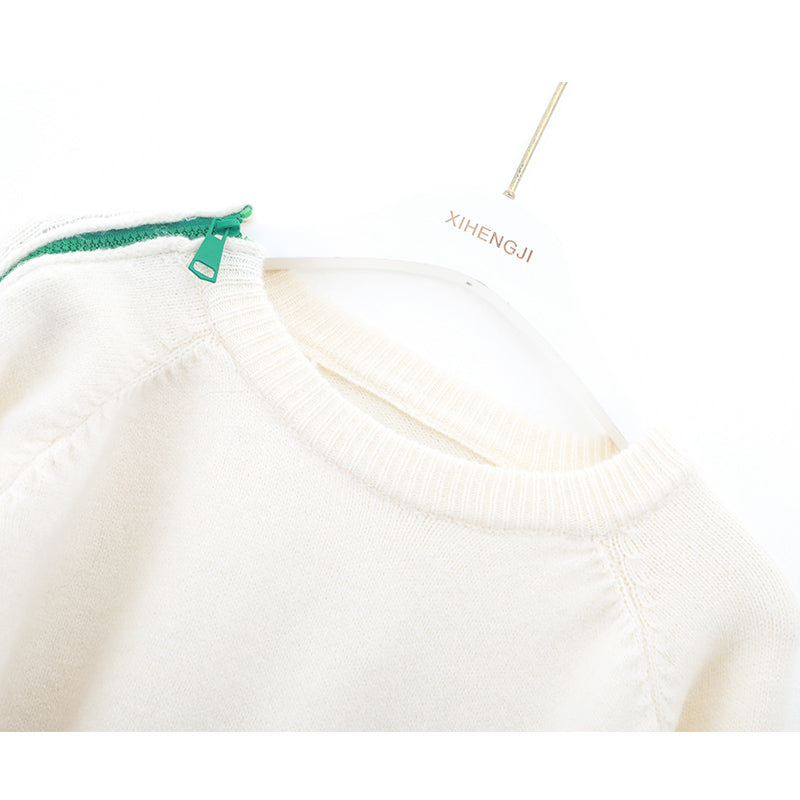 Jacquard Tassel Bear Doll Long Sleeve Sweater ED0866