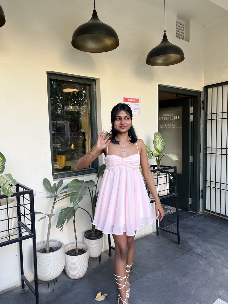 Sexy Pink Homecoming Dress Straps Sheath Chiffon Summer Vacation Dress Sleeveless Party Dress ED08694