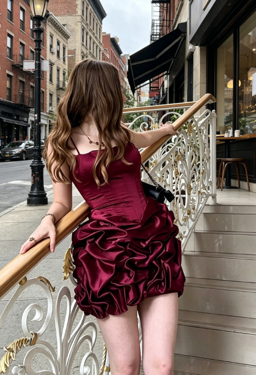 Sexy Burgundy Hoco Dress Sheath Satin Party Dress Spaghetti Straps Birthday Dress ED08763