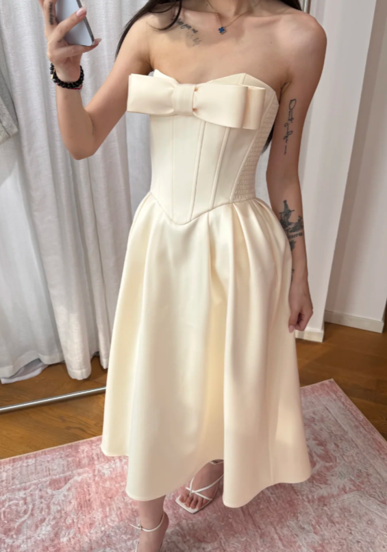 Elegant Blue Birthday Dress A-Line Party Dress Sweetheart Satin Formal Dress ED08844
