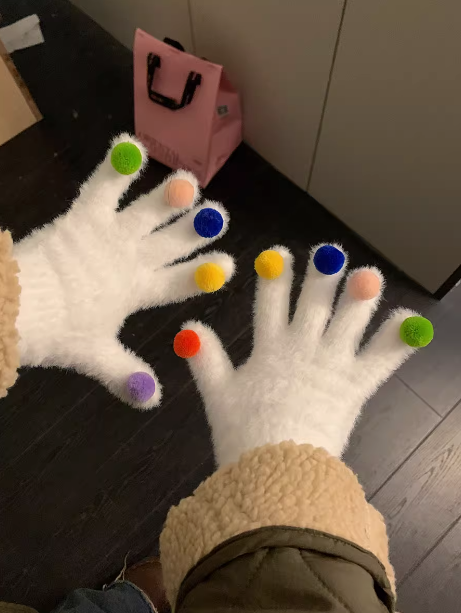 Touch screen colorful ball warm gloves ED0890