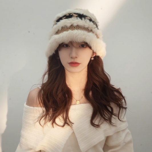 Flower Crochet Plush Wool Hat ED0891