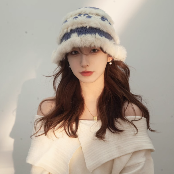 Flower Crochet Plush Wool Hat ED0891