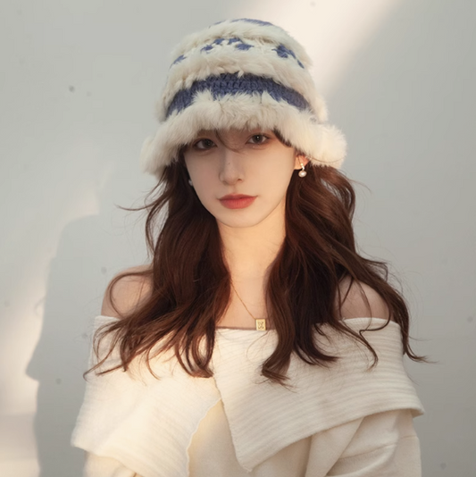 Flower Crochet Plush Wool Hat ED0891