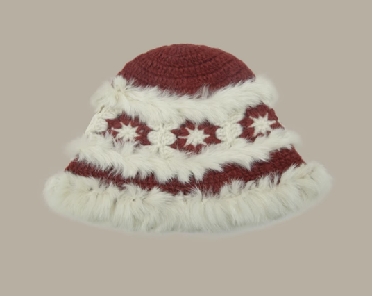 Flower Crochet Plush Wool Hat ED0891