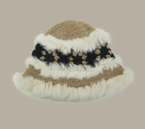 Flower Crochet Plush Wool Hat ED0891