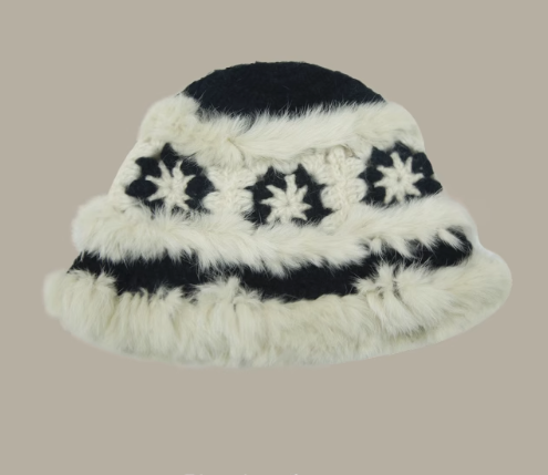 Flower Crochet Plush Wool Hat ED0891
