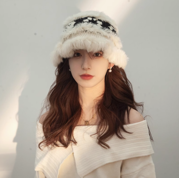 Flower Crochet Plush Wool Hat ED0891