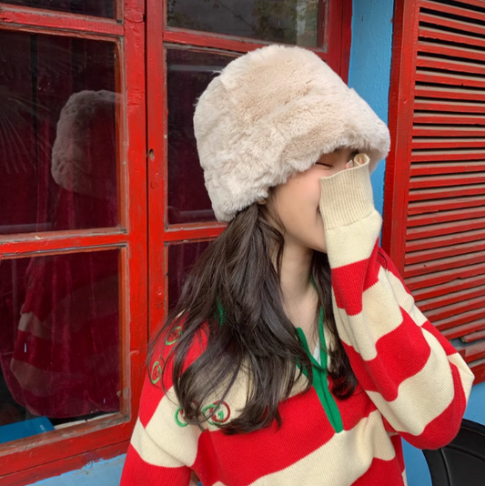 Japanese style warm  plush fisherman hat ED0892