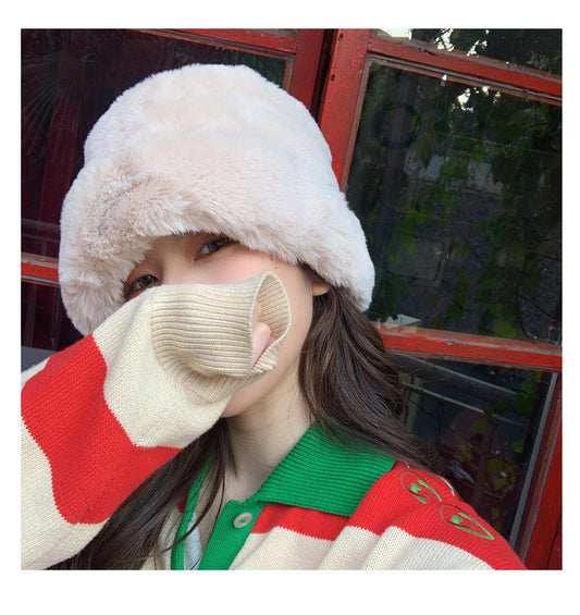 Japanese style warm  plush fisherman hat ED0892