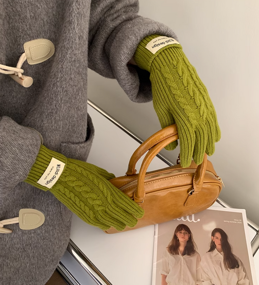 Touch screen winter warm knitted gloves ED0894