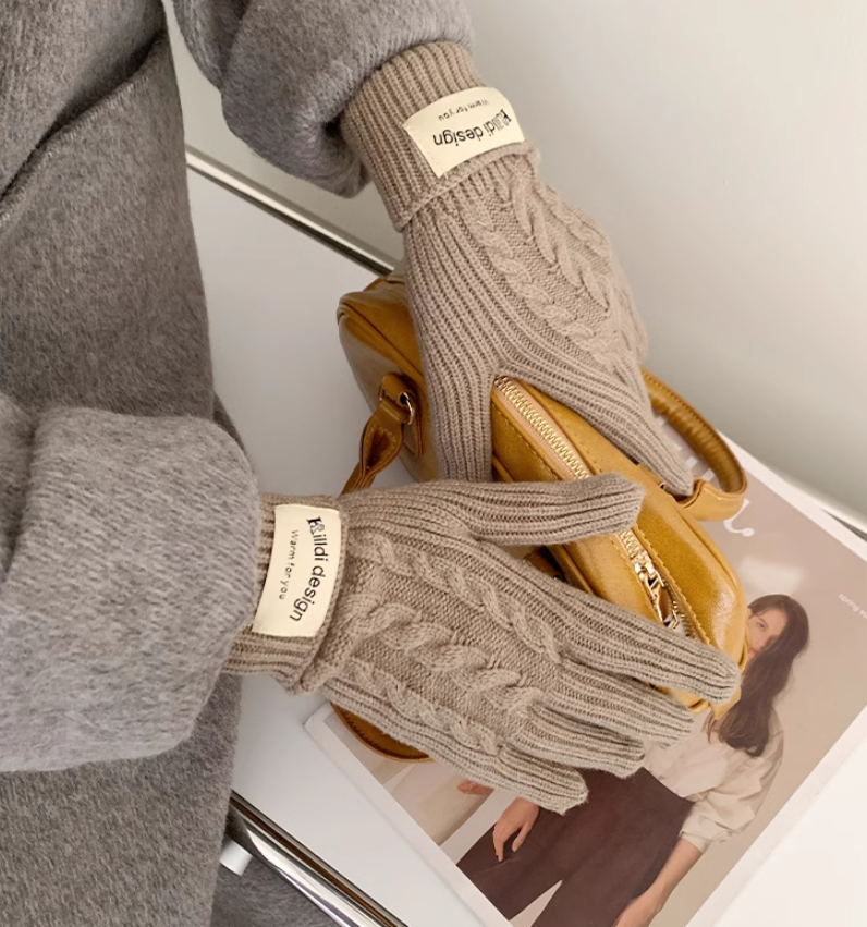 Touch screen winter warm knitted gloves ED0894