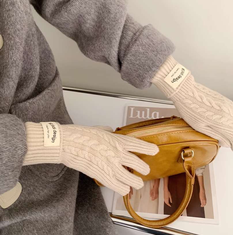 Touch screen winter warm knitted gloves ED0894