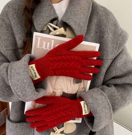 Touch screen winter warm knitted gloves ED0894