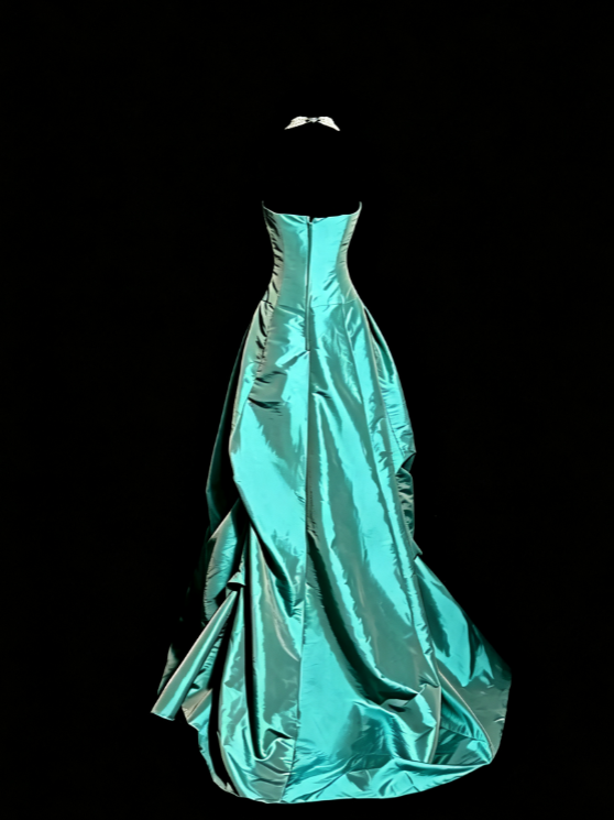 Elegant Satin Evening Dress Long Green Dress for Party Strapless A-Line Fomral Dress ED08984